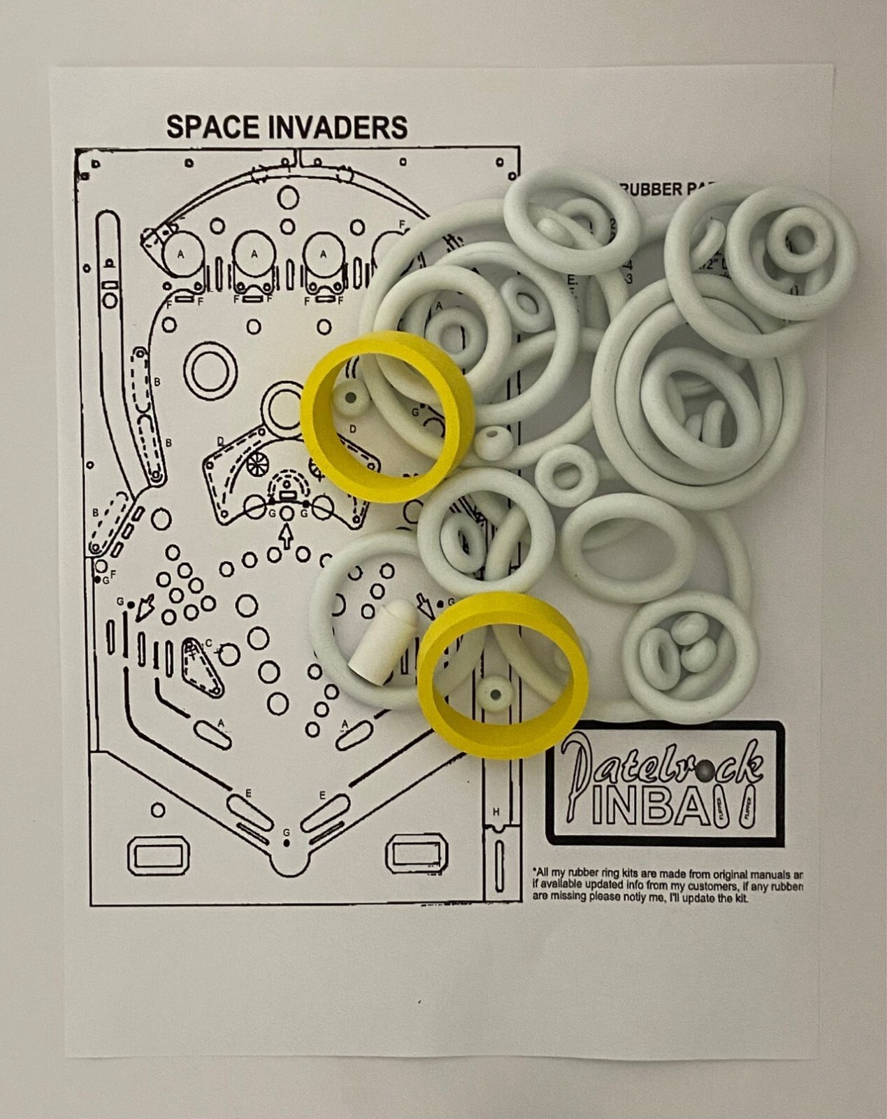 1980 Bally Space Invaders Pinball Machine Rubber Ring Kit