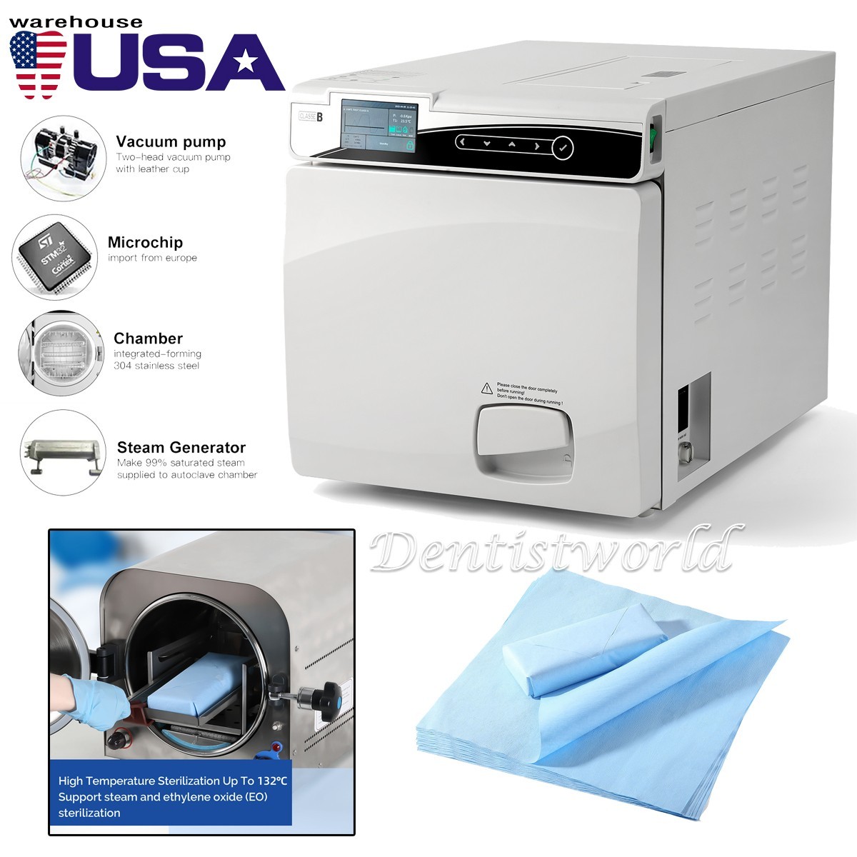 17L Class B steam sterilizer Dental autoclave/Sterilization Wrap Sheets Paper