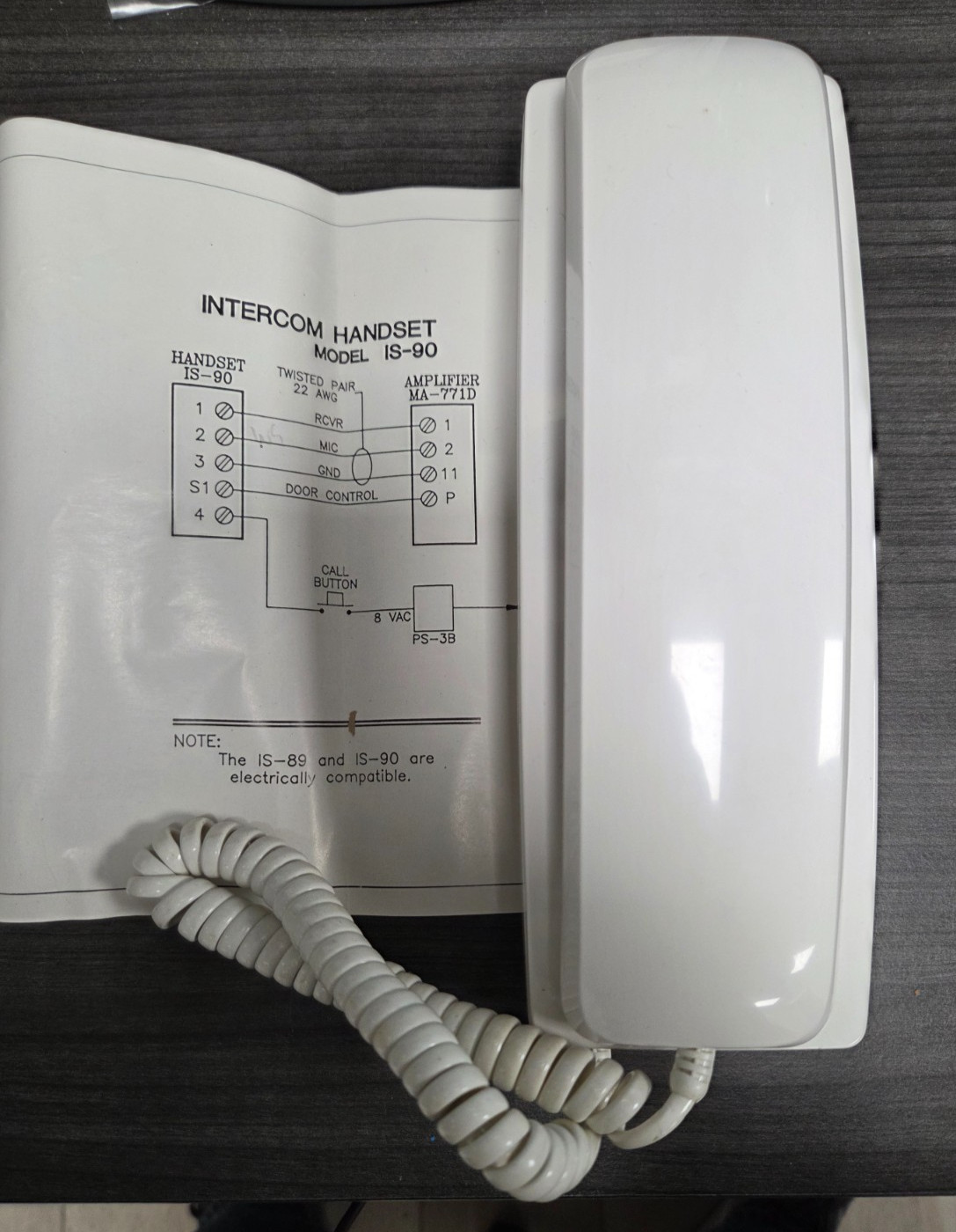 MIRCOM IS-90 Intercom Handset NEW