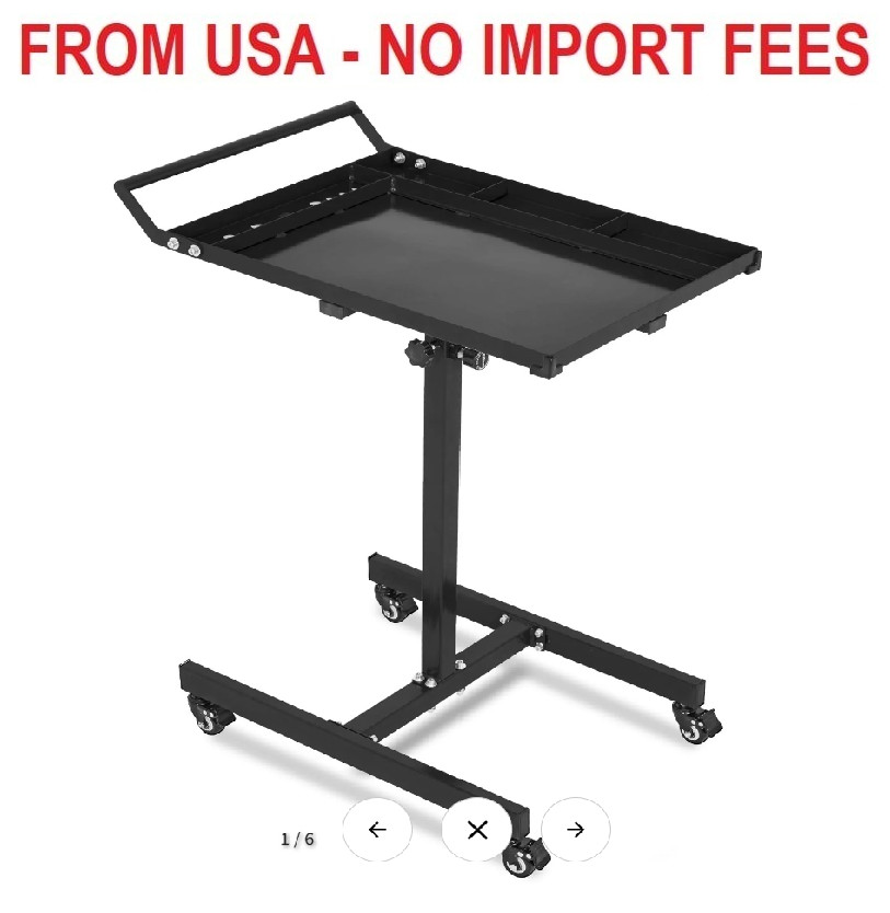 Garvee Heavy-Duty Tool Work Table with Wheels - Adjustable Rolling Workbench wit