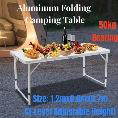 Portable Folding Table - Adjustable Height for Indoor & Outdoor Use