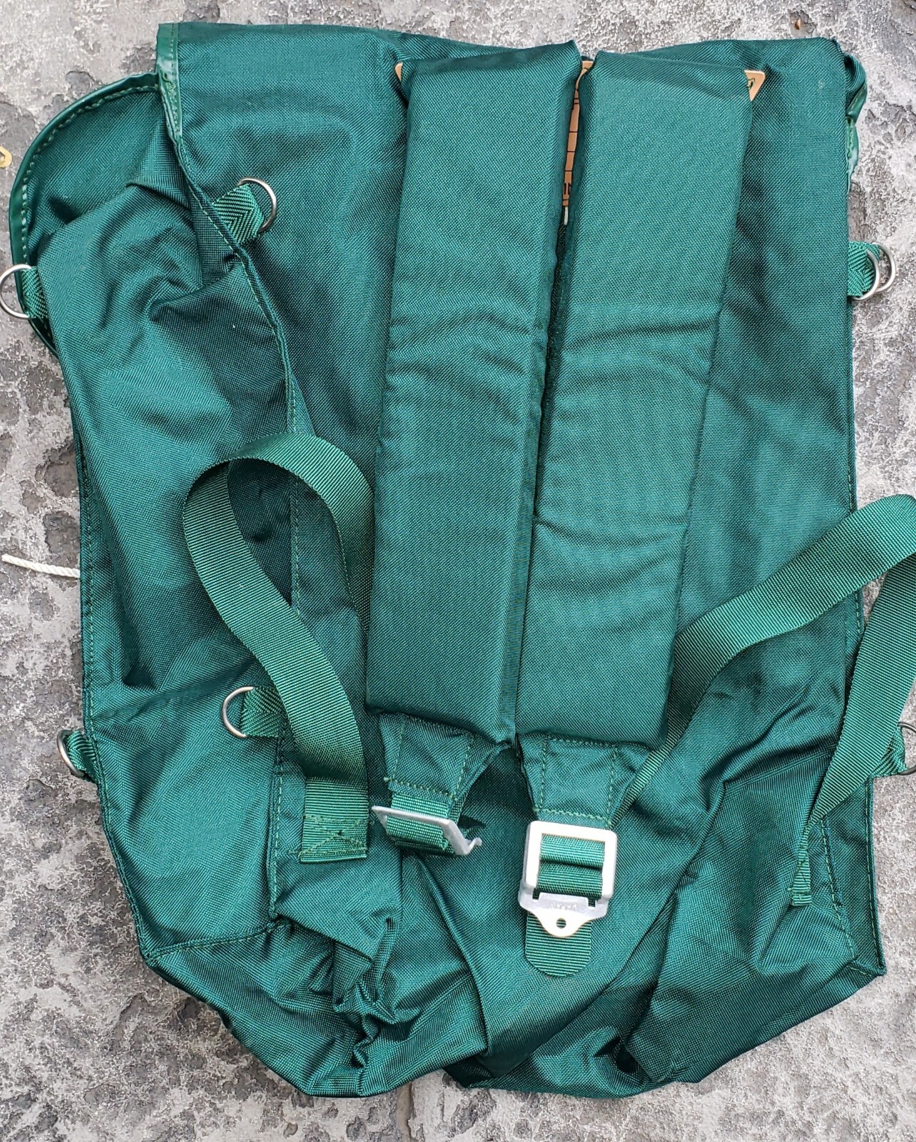 Vintage Alpine D Ring Pack Made In Japan #782 Hunter Green Drawstring