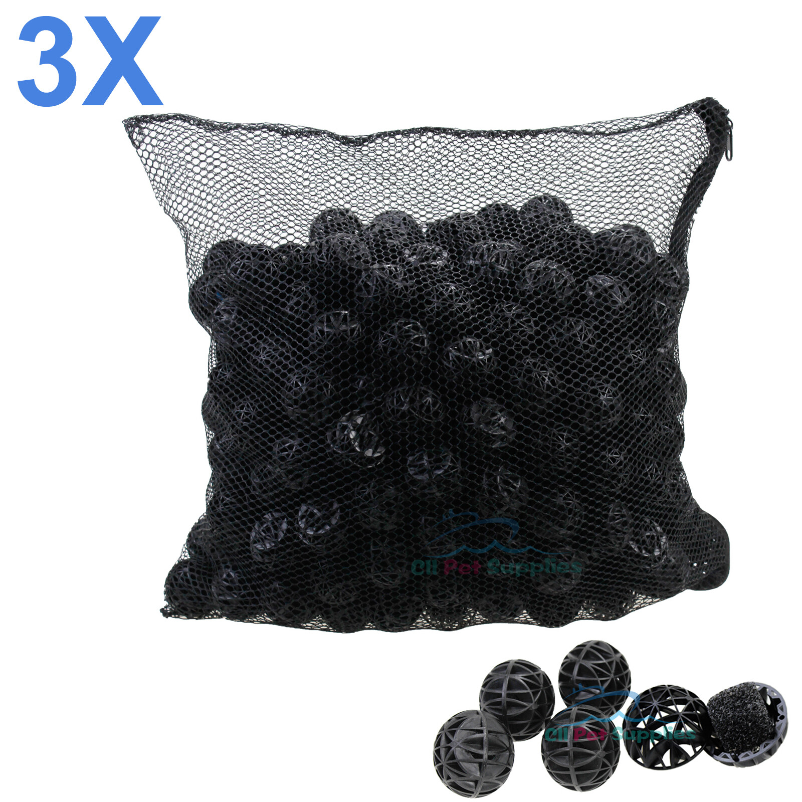 AQUANEAT Bio Balls 1.4" Pond Aquarium Fish Tank Free Filter Media Bags 900pcs