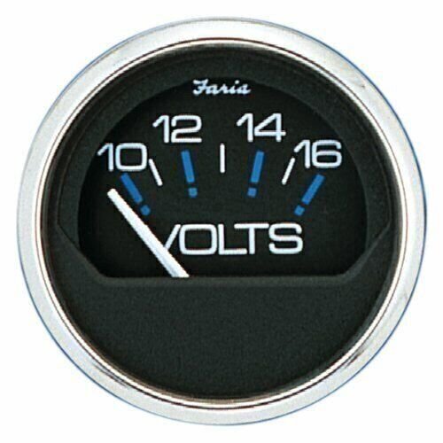 Faria Instruments Chesapeake Stainless Steel Black 2" Voltmeter Boat F13705