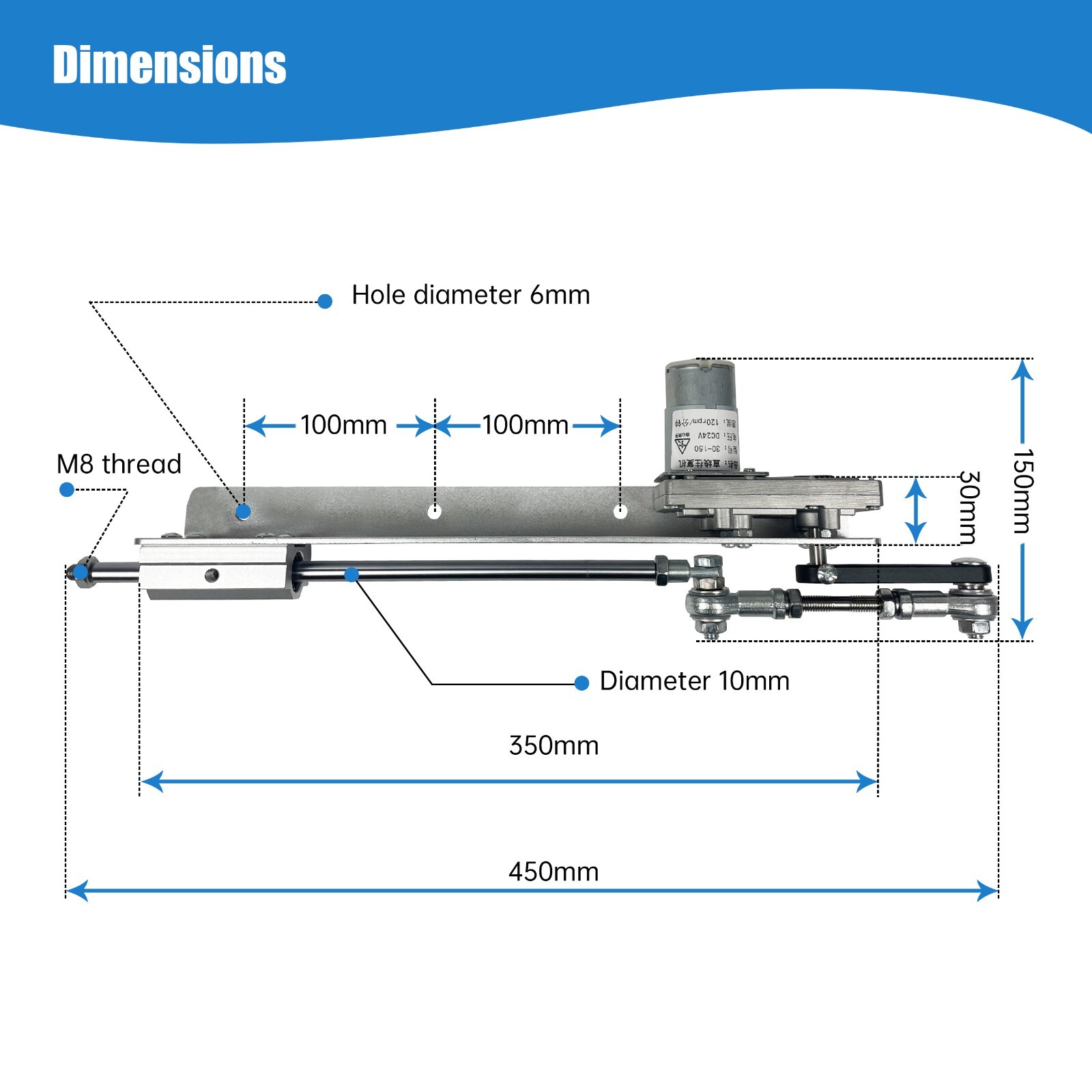 US】Reciprocating Cycle Linear Actuator DC 24V,Stroke 3-15/2-8CM,Adjustable speed