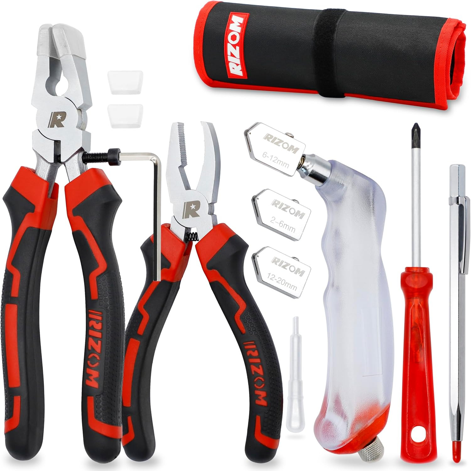 Glass Cutters Tools Glass Cutter 2-20MM 8 Glass Running Pliers with Cur