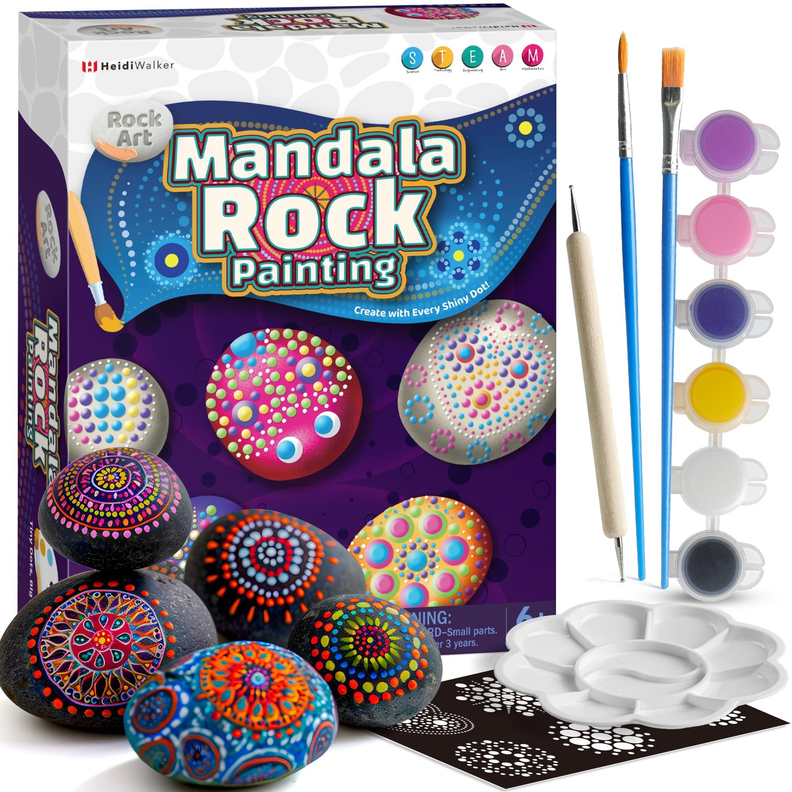 Mandala Rock Painting Kit, Rock Painting Kit for Kids Ages 6-12, Arts & Craft...