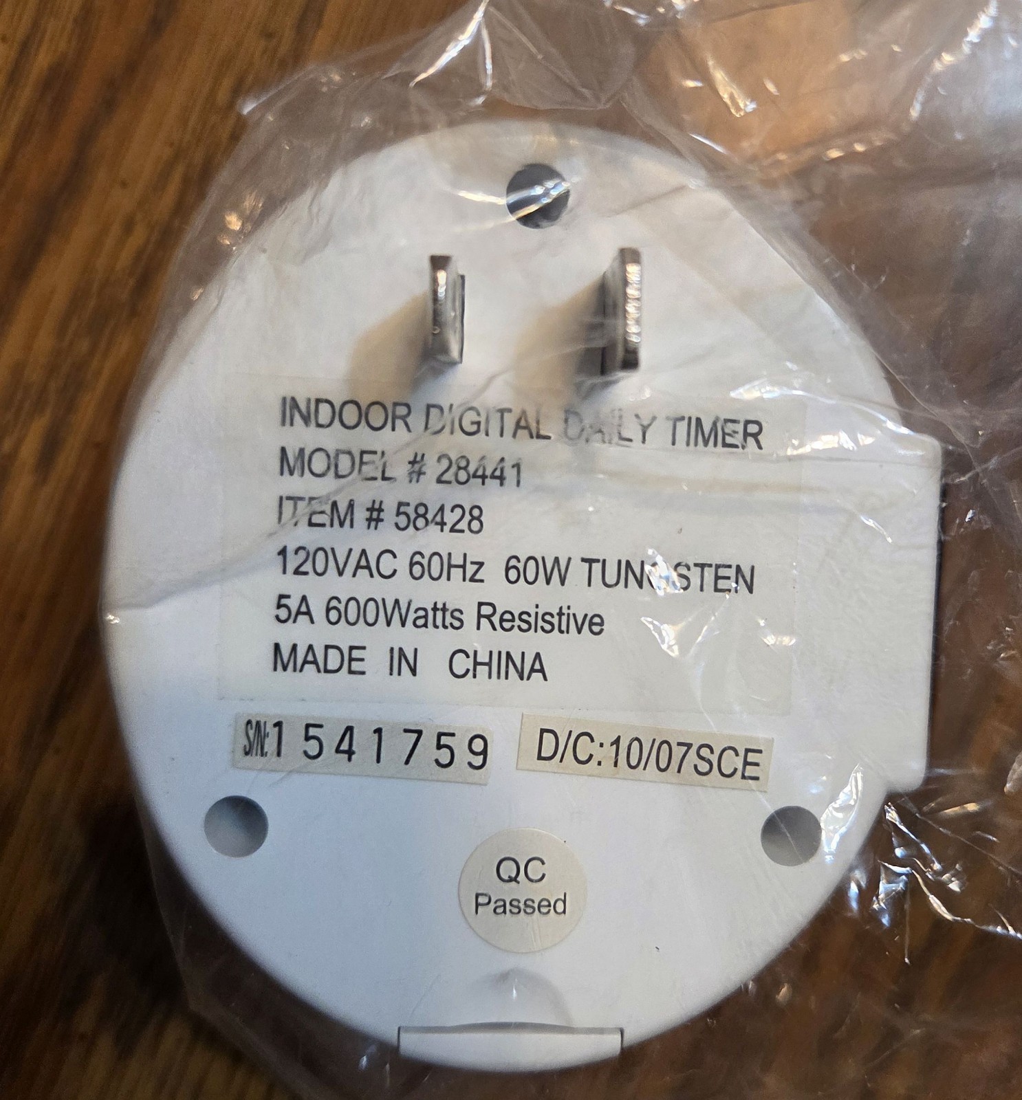 Digital Timer Indoor Timer Easy Set Daily Model 28441 LCD Display New In Box