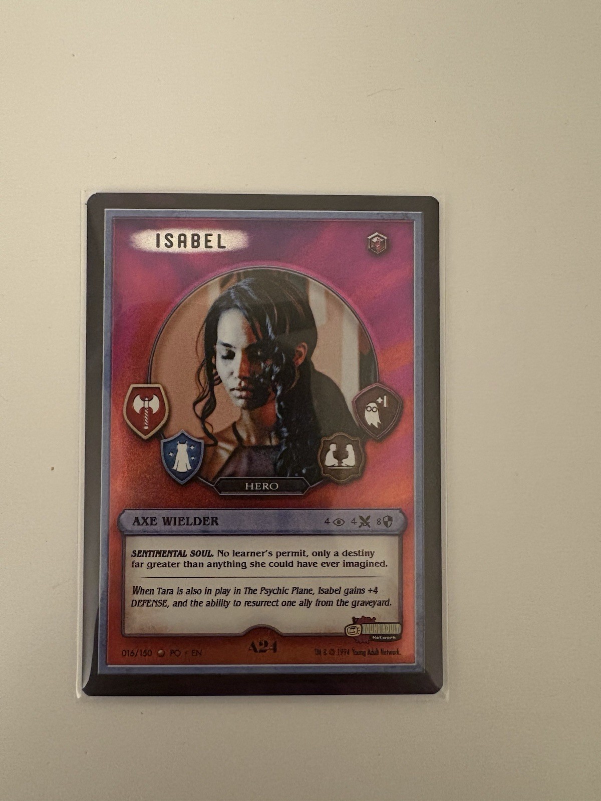 A24 I Saw the TV Glow The Pink Opaque FOIL Isabel Halo Card Axe Wielder 016/150