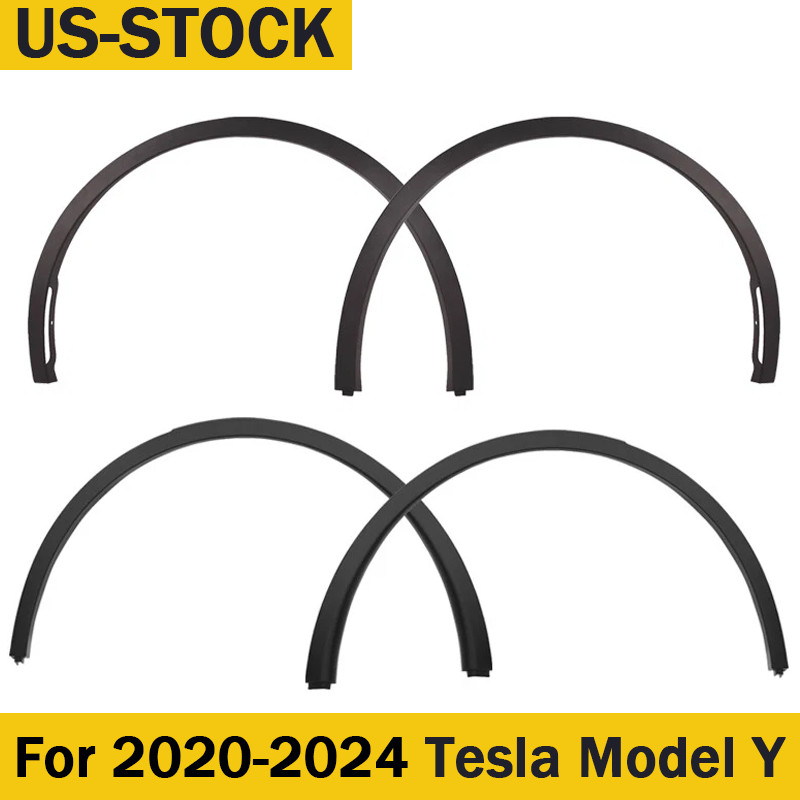 4pcs For 2020-2024 Tesla Model Y Fender Flare Wheel Arch Molding Trim Wide Body