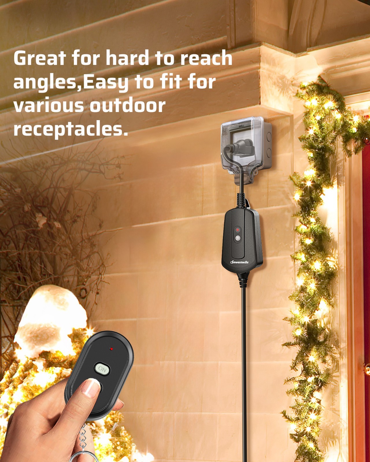 DEWENWILS Outdoor Wireless Remote Control Outlet, Remote Controlled Light Switch