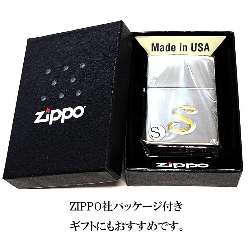 Zippo Initial S Mirror Silver V-blade Engraving Regular Lighter Japan
