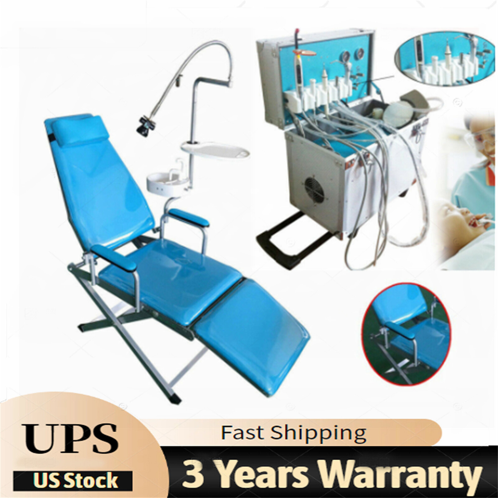 Dental Portable Mobile Delivery Unit Rolling Box Air Compressor Suction / Chair