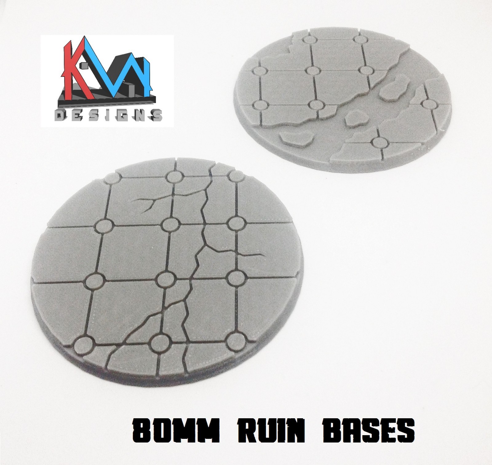 3D Printed - 80mm Scenic Ancient Temple Ruin Bases Style Bases - 2 Styles