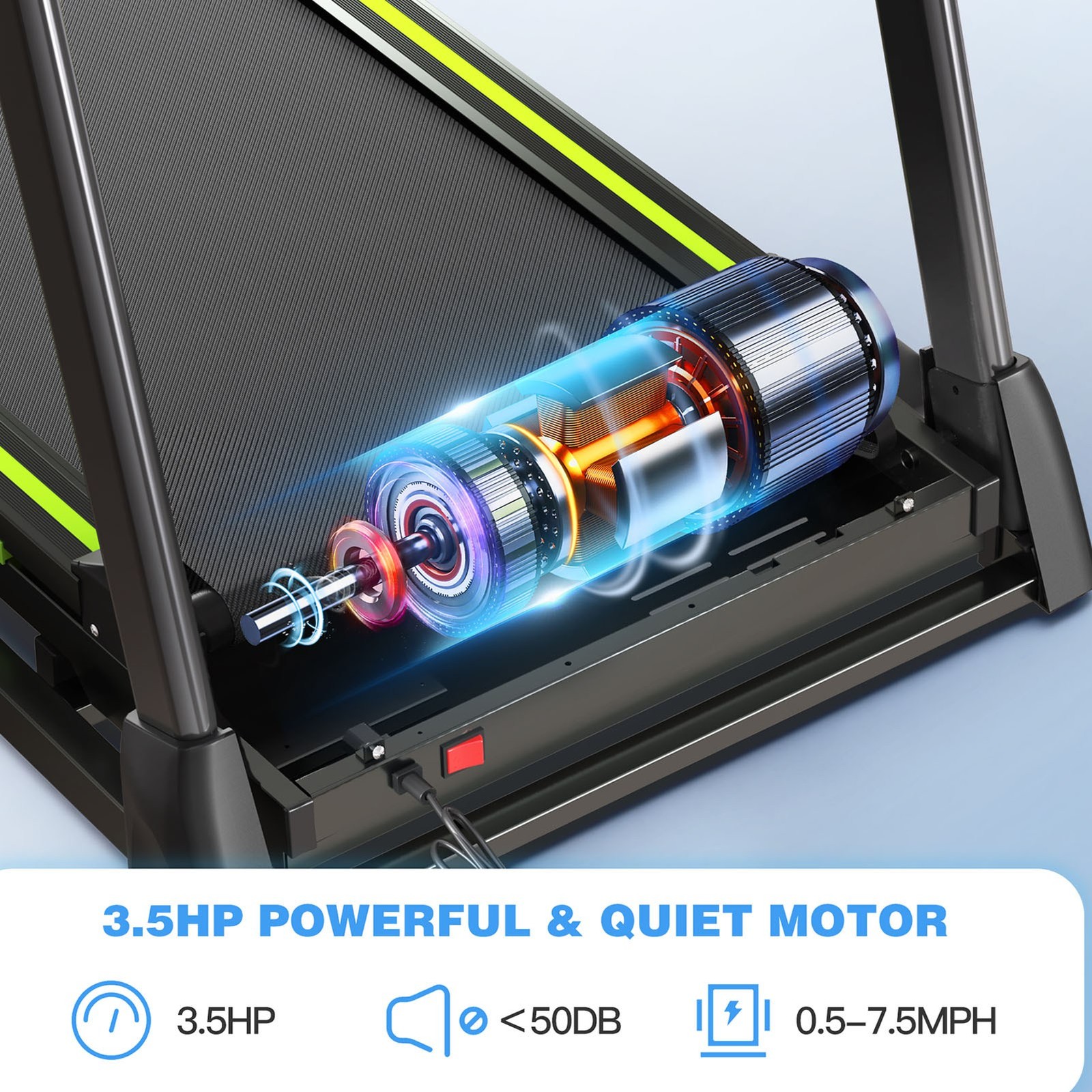 Foldable Under-Desk Treadmill For Home Use Remote-Controlled With LED Display