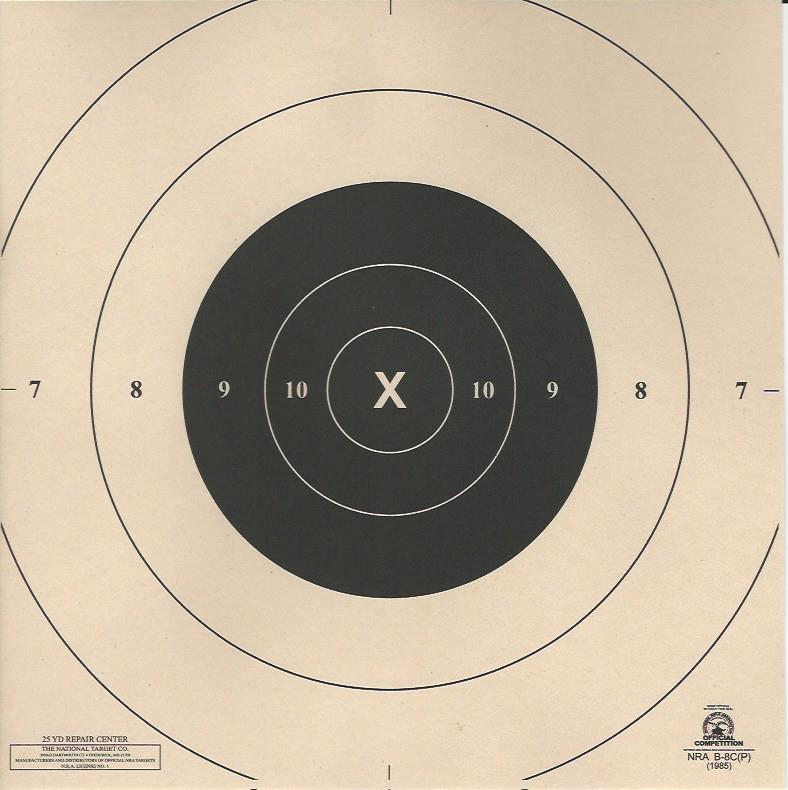 B-8C [B8C] NRA Official 25 Yard Repair Center for B-8 Target (50) [aka. B-9]