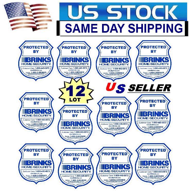 12 BRINKS Home Security Alarm Is In Use Window Warning Sticker Decal Signs lot