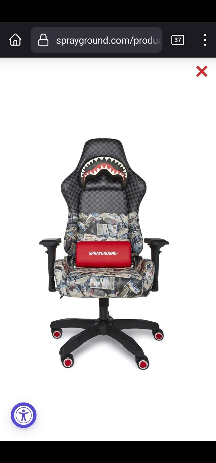 CHECK MONEY GAMING CHAIR - SUPER RARE *Sprayground *
