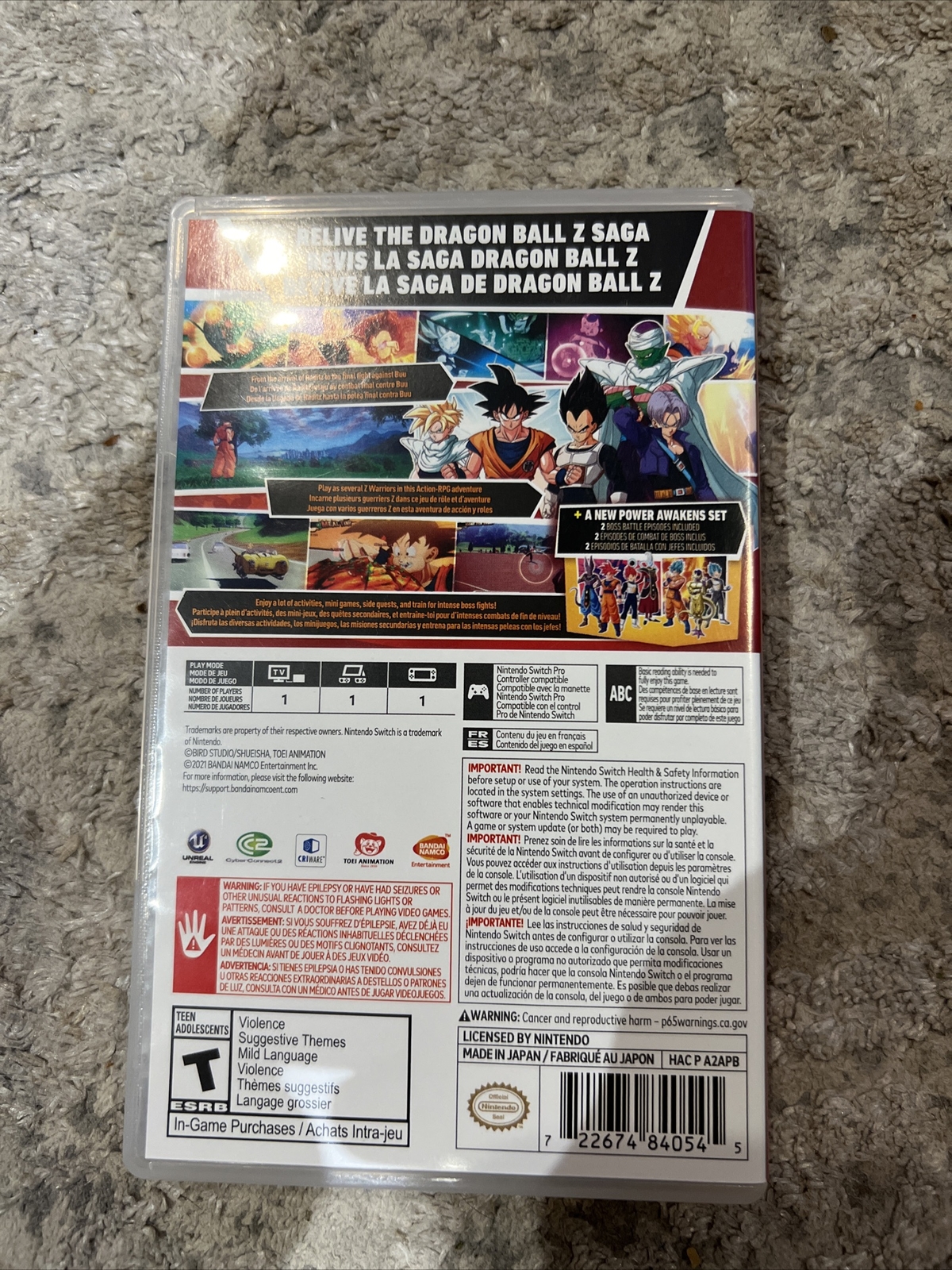 Authentic Replacement Case ONLY - Dragonball Z Kakarot Nintendo Switch Box