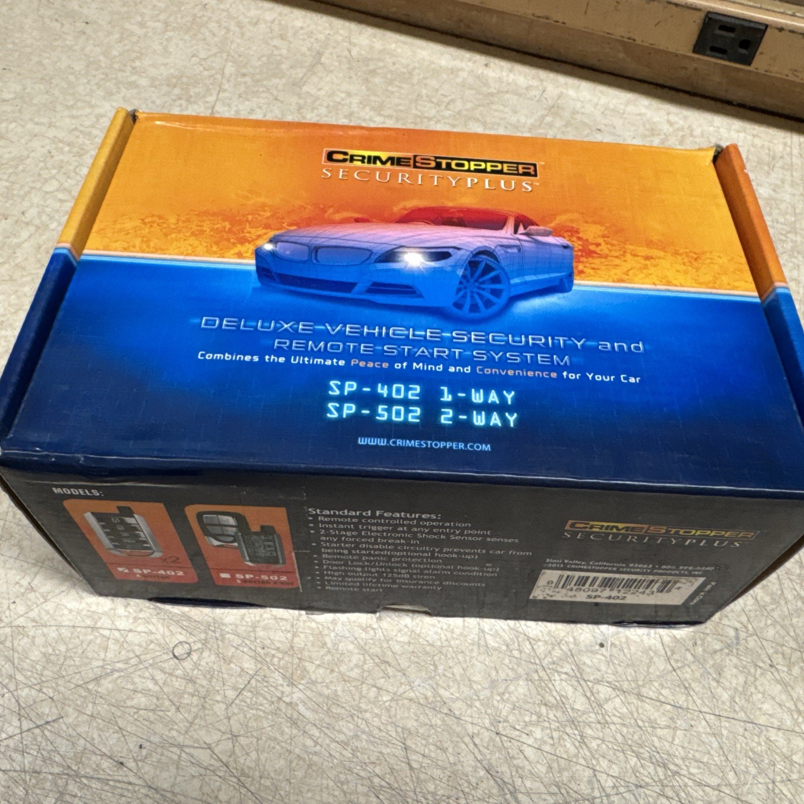 Crimestopper SP-402  Car Alarm & Remote Start System w/ 1500 feet Range NEW