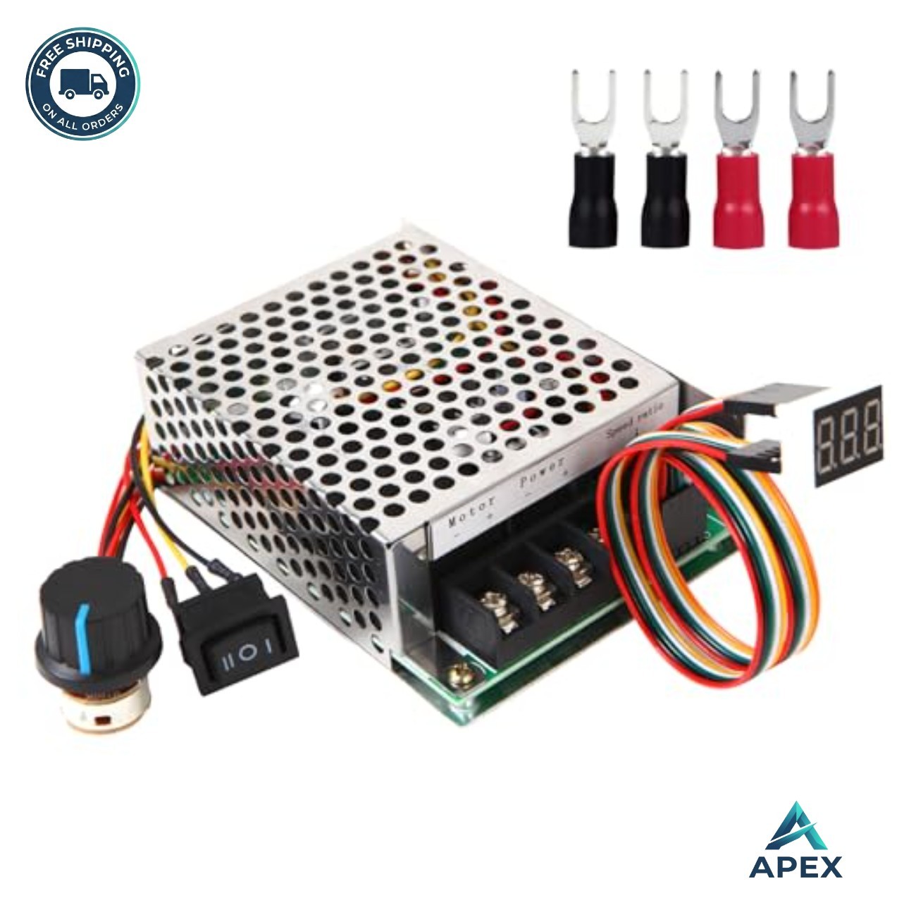 PWM DC Motor Speed Controller 10V 55V 40A LED Display Stepless Potentiometer