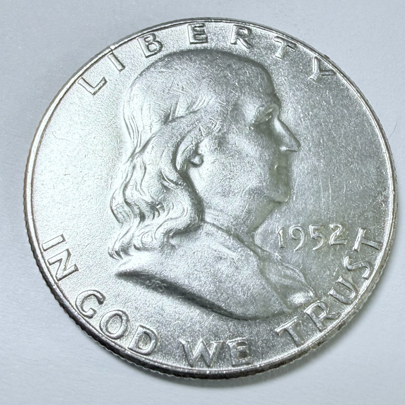 1952 Benjamin Franklin Half Dollar 90% Silver EXTRA FINE DETAILS #10225