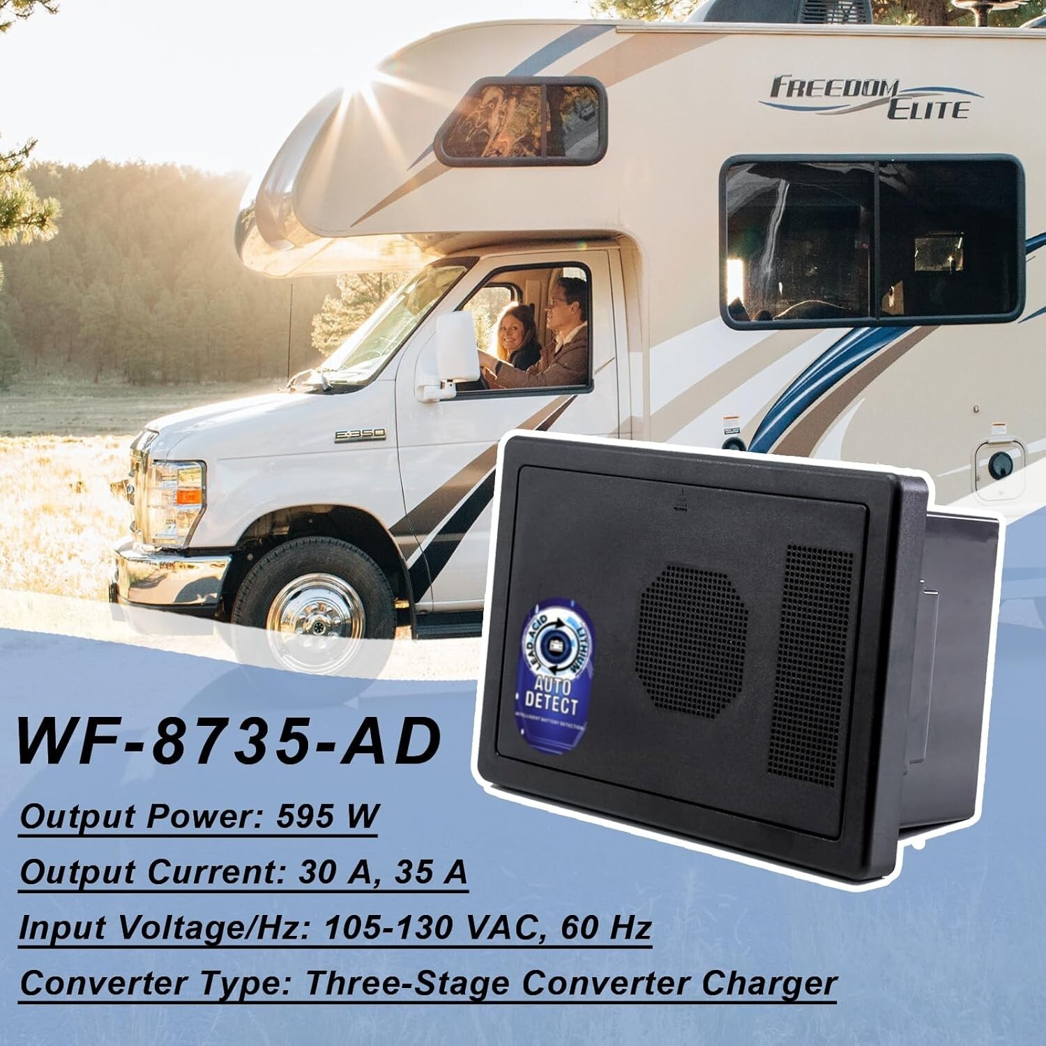 WF-8735-AD Auto-Detect Converter/Charger 30 Amp Power Center