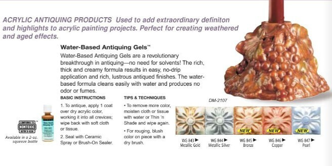 Duncan Water-Based Antiquing Gels "WG" No-Fire Assorted Colors 2 oz.