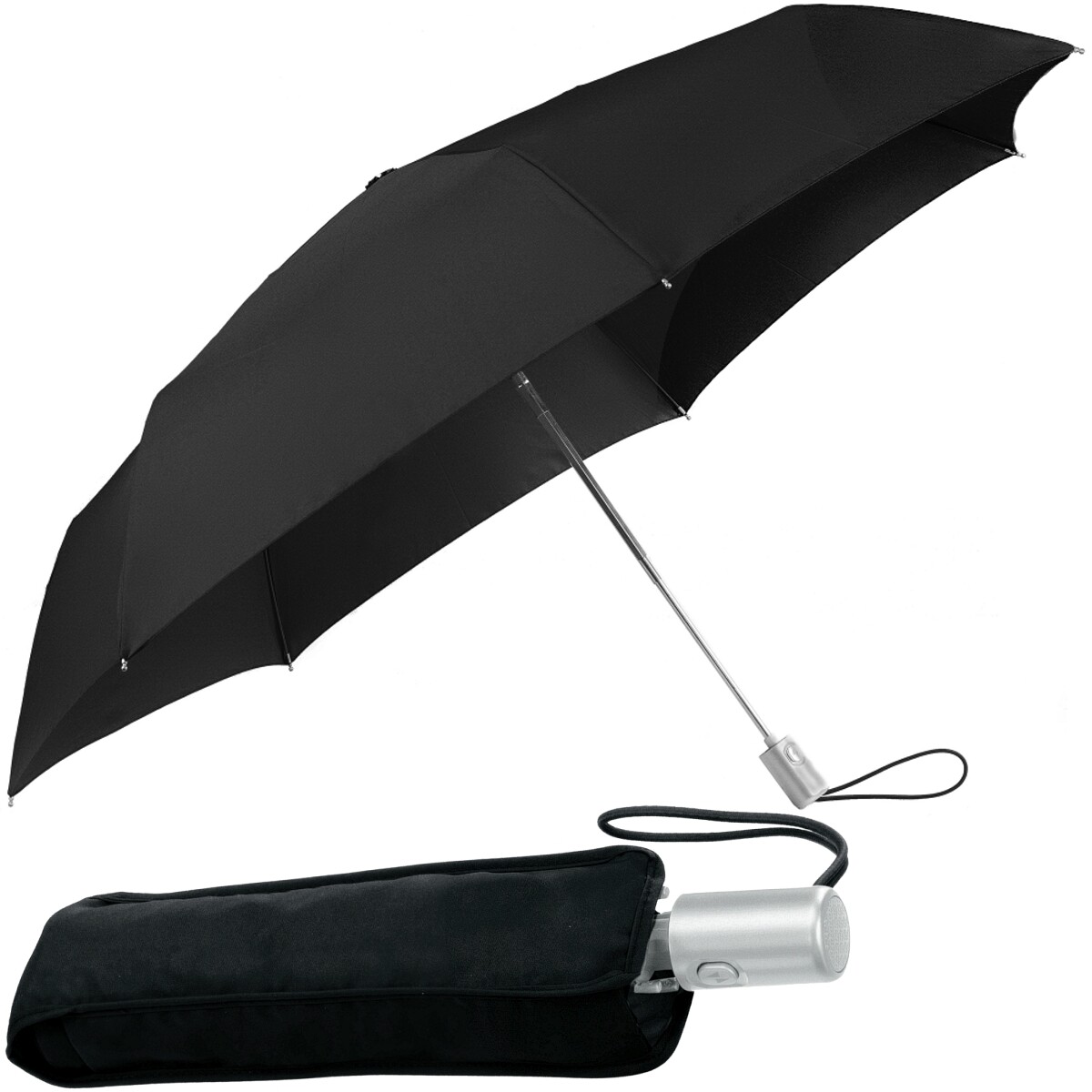 SAMSONITE Black Waterproof Compact Folding Pocket Umbrella Unisex