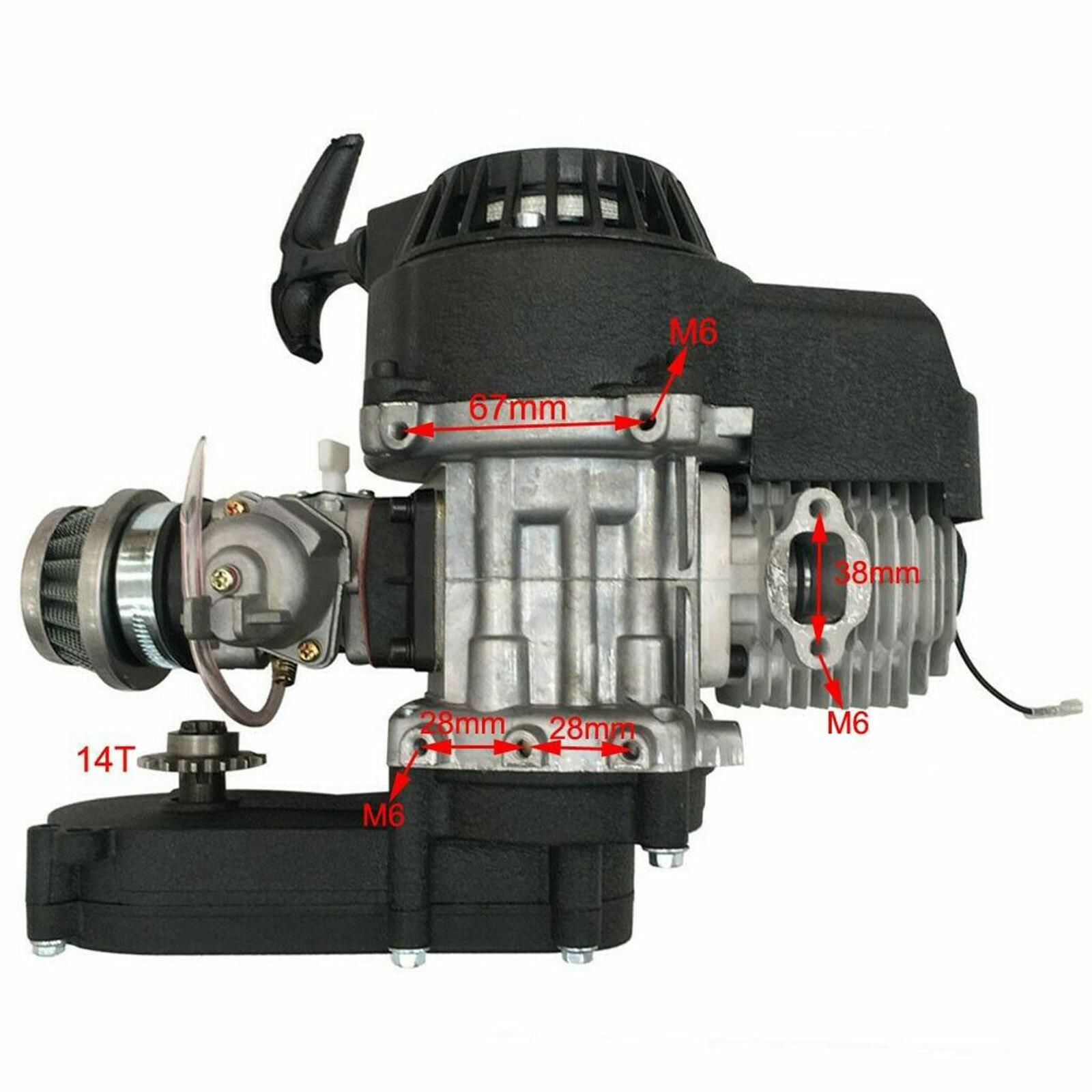 49CC 2 Stroke Engine Motor Kit Pull Start for Pocket Mini Quad Bike Scooter ATV