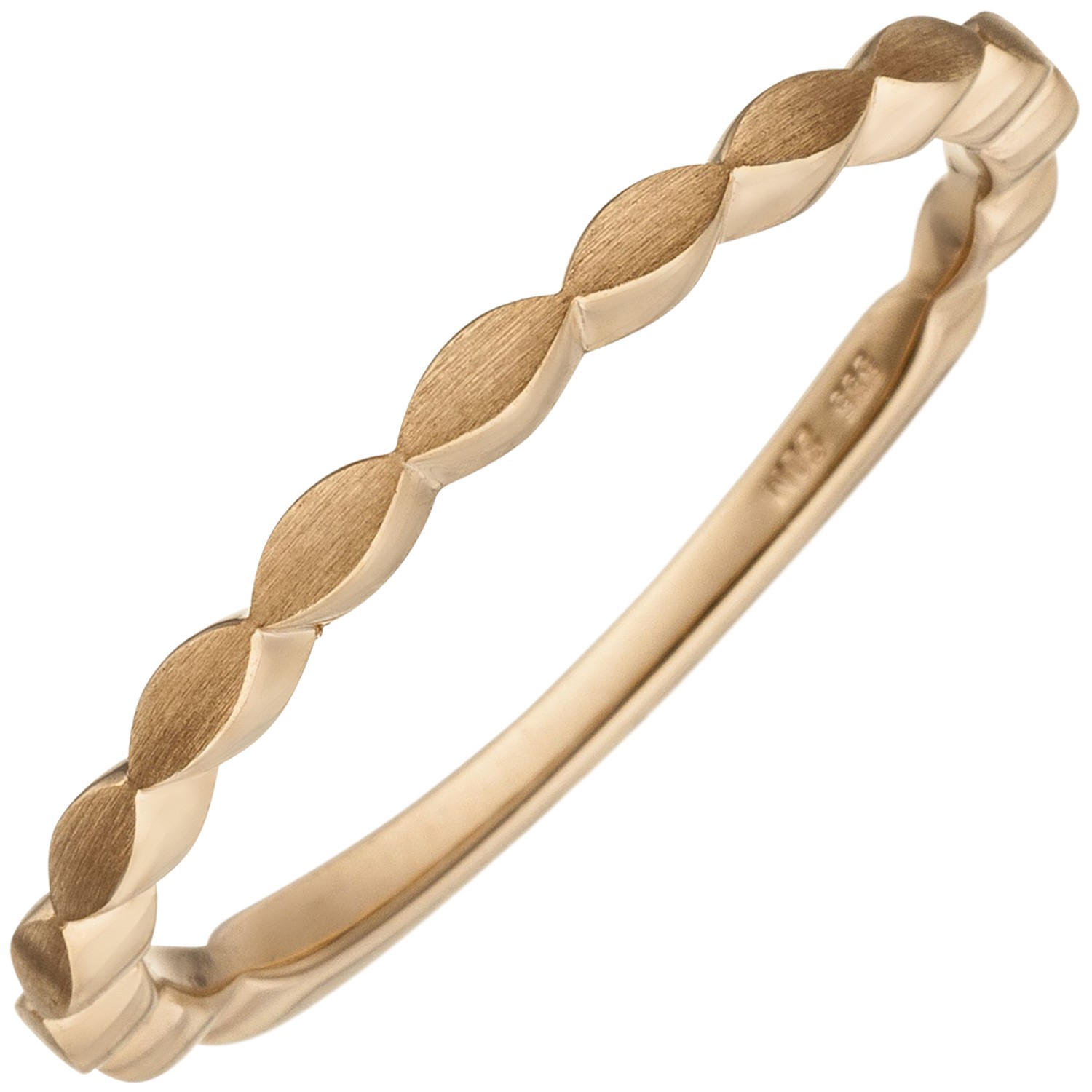Jobo ladies' ring delicate 585 gold rose gold matte rose gold ring RW: 54