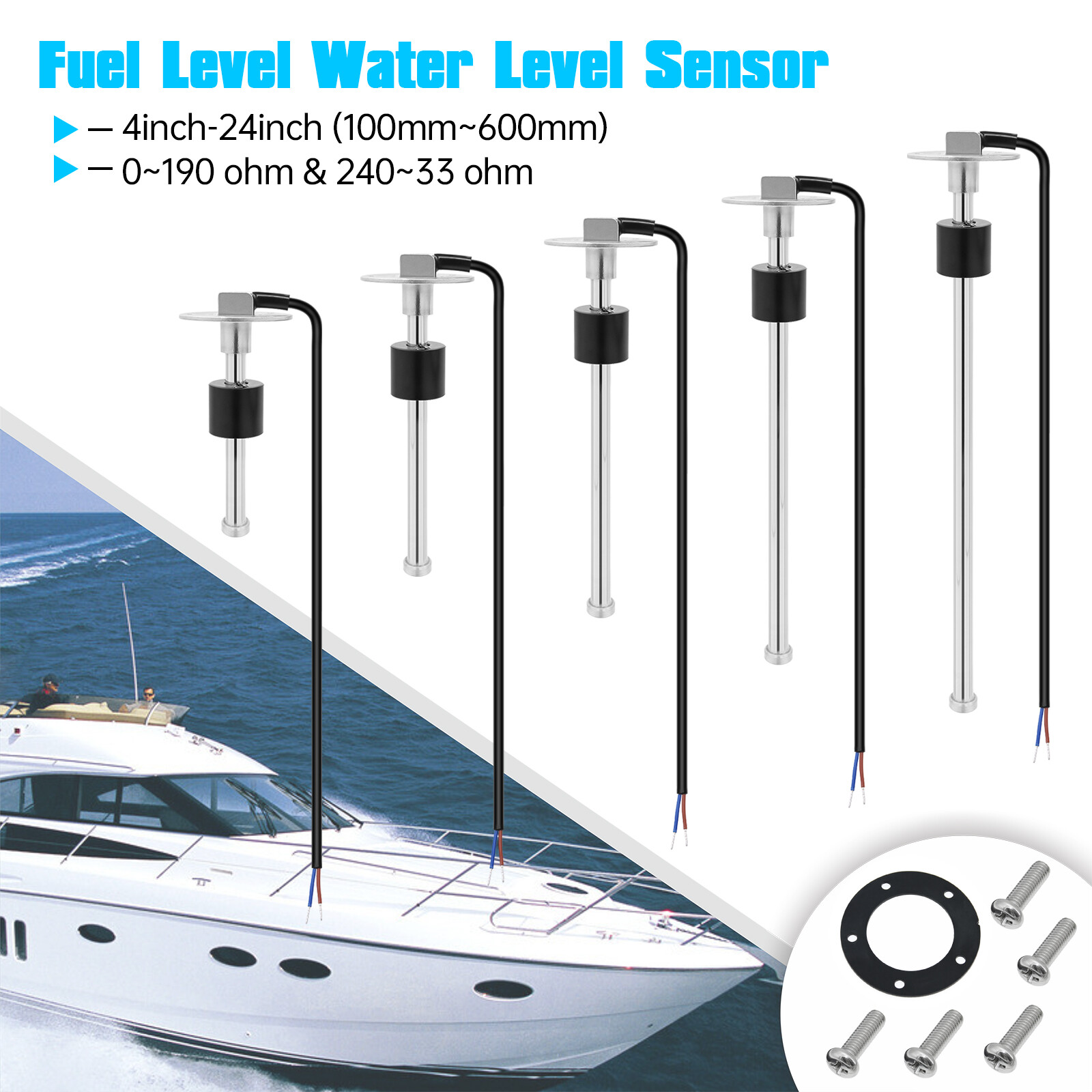 Marine Boat RV Truck Fuel Water Tank Level Sensor Sender Sending Unit 240-33ohms
