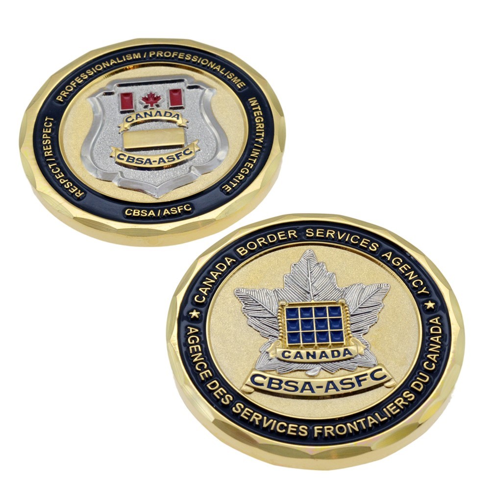 Canada Border Officer Challenge Coin Canadian Customs Badge Maple Leaf Police