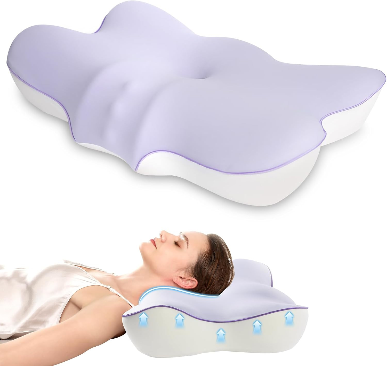 Cervical Pillow for Neck and Shoulder,Adjustable Memory Foam Neck Pillow for Pai