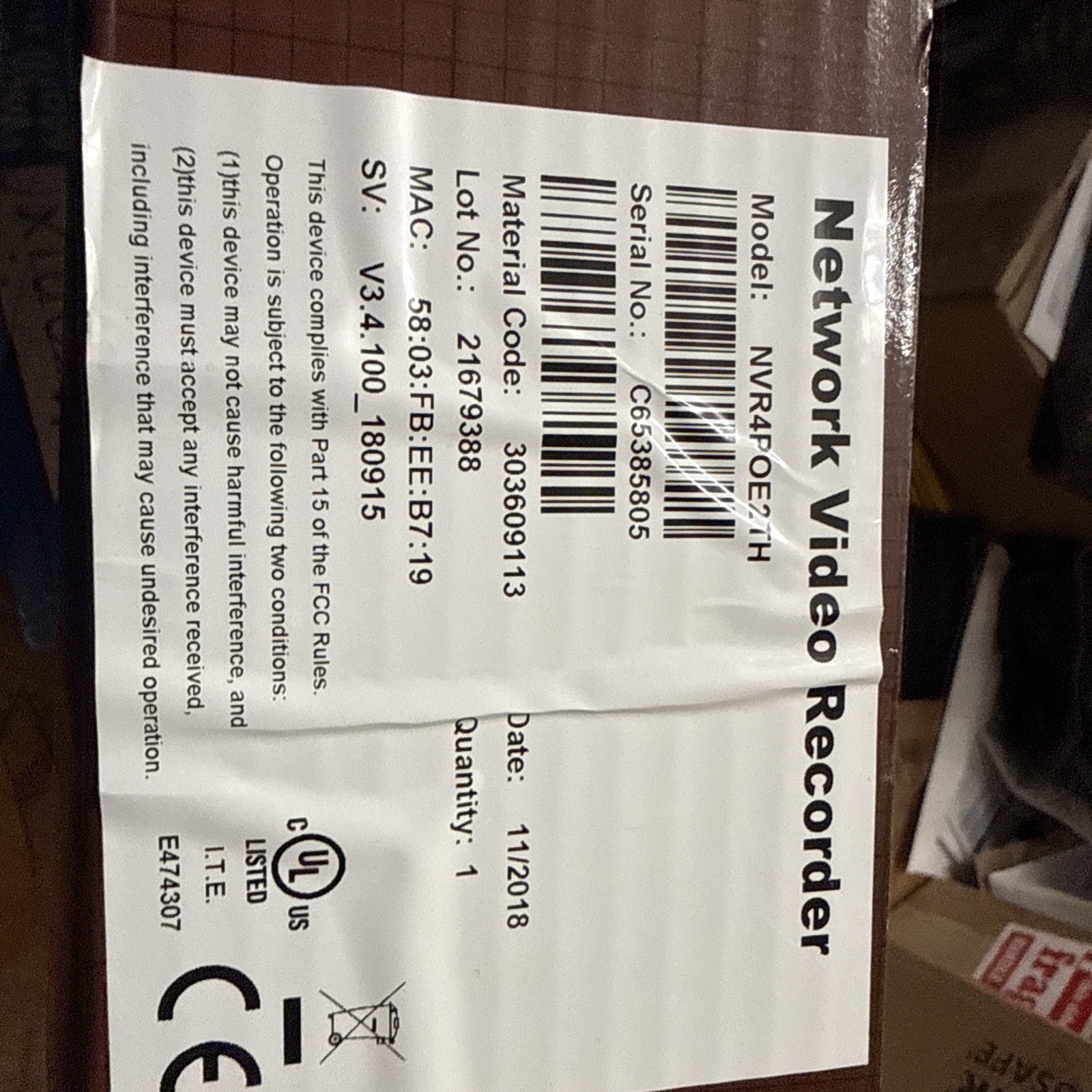 Northern network video recorder NVR4POE2TH
