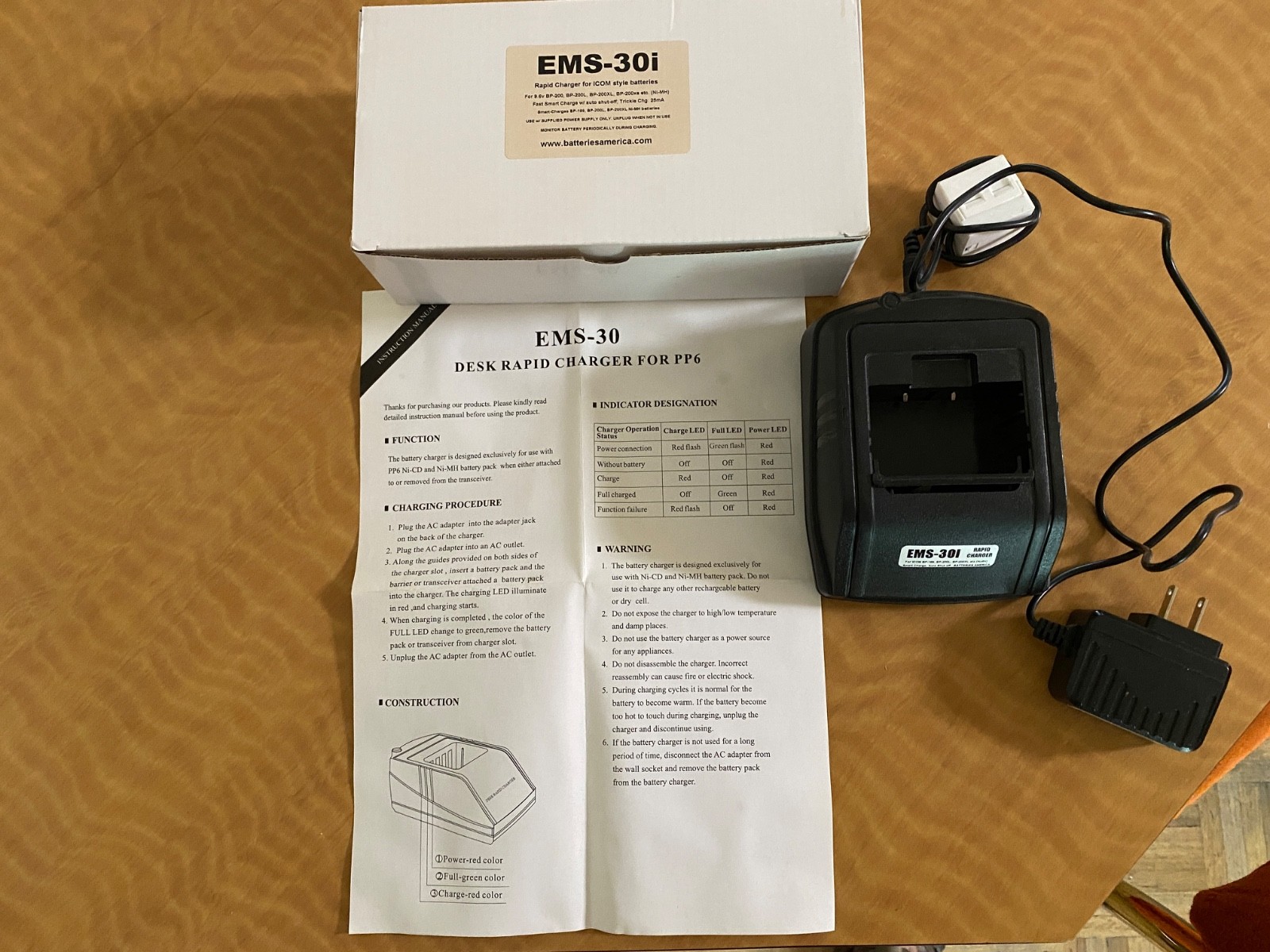 EMS-30i Rapid Charger for ICOM Style Batteries