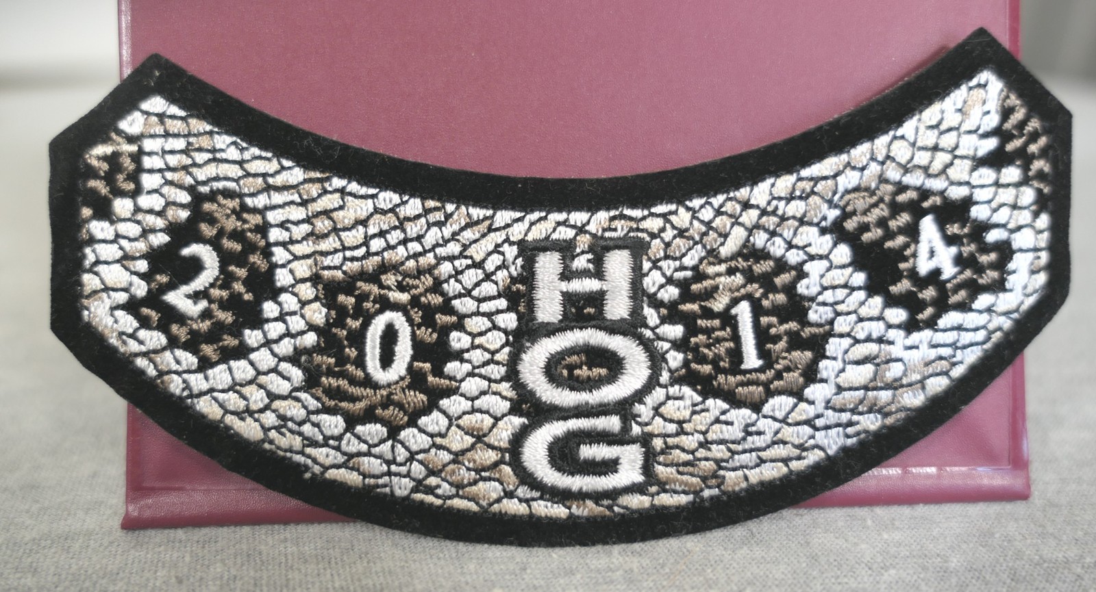 NEW  2014 Harley Davidson Owners Group HOG Snake Iron-on Rocker Vest Patch 5.75"