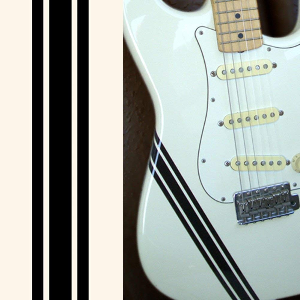 Racing Stripes/Competition Lines Sticker for Guitars & Bass - Solid Black