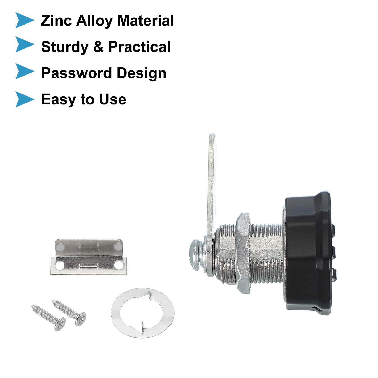 For 13/16" Combination Cylinder Lock for Cabinet Code Black