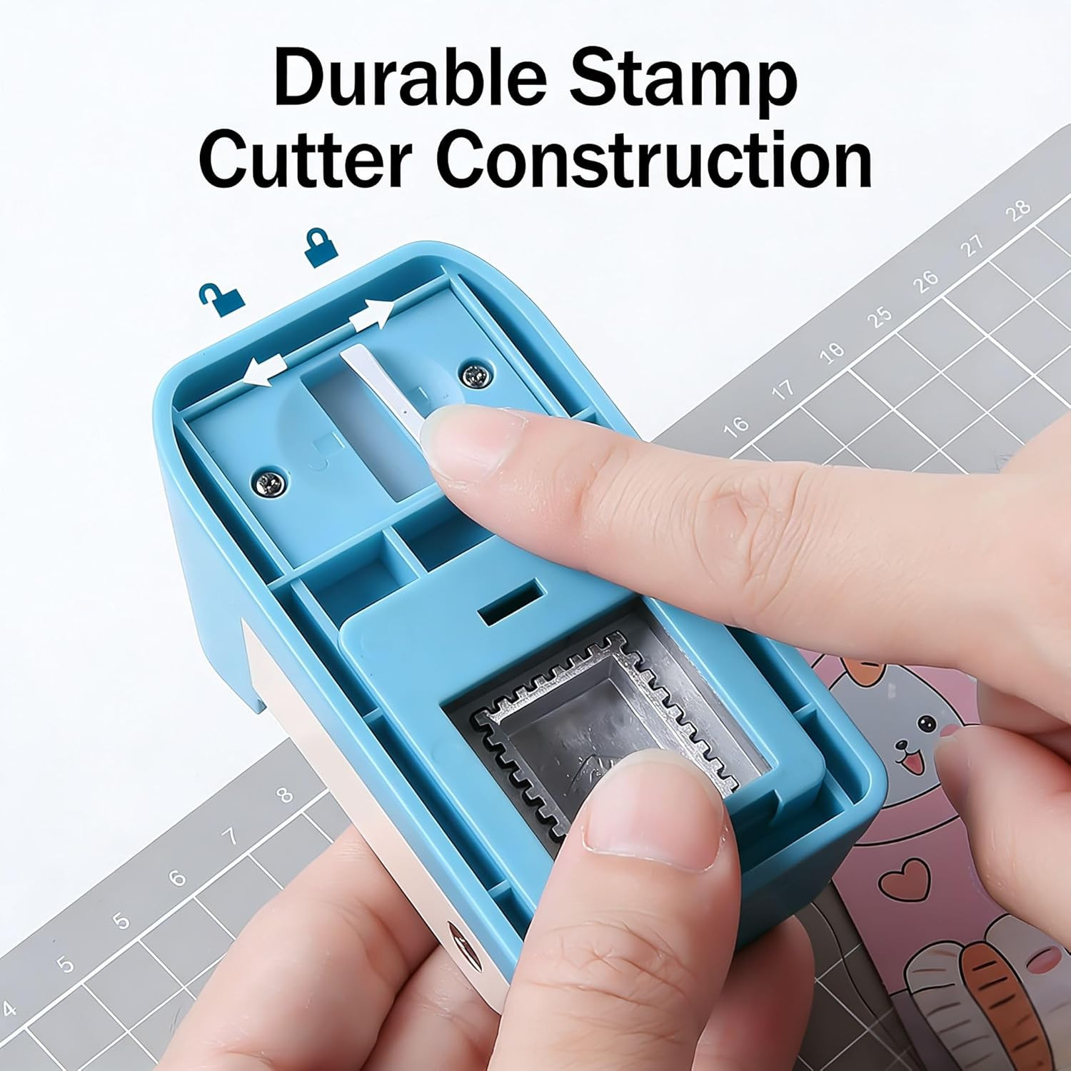 Rectangular Postage Stamp Punch Cutter, 1 x 0.8 Inch Stamp Puncher for Scrapbook
