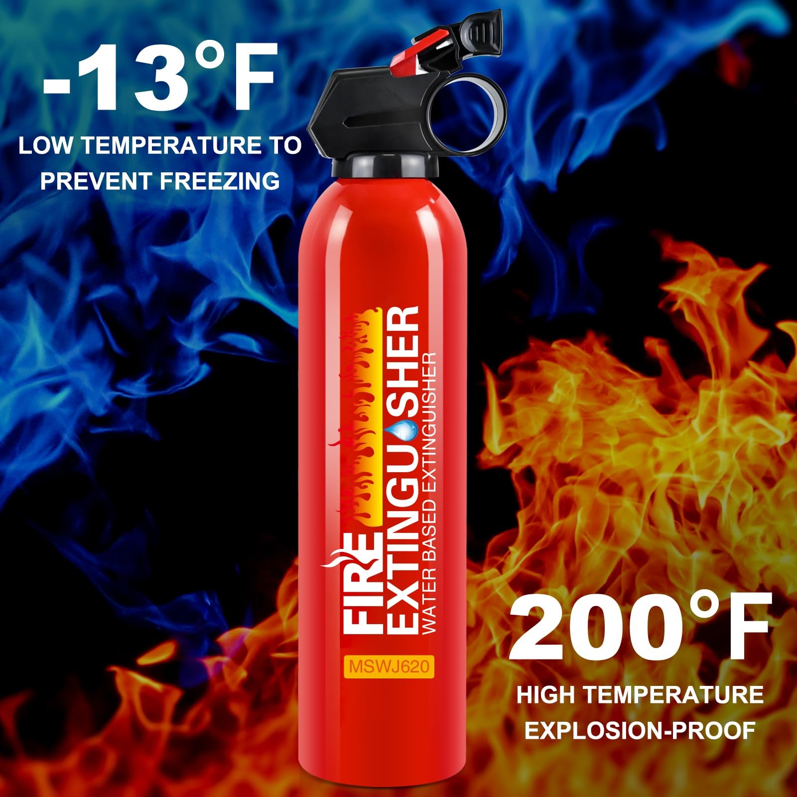 Lirches 6 Pack Water-Based Fire Extinguishers Class A B C K Wall Mount MSWJ625