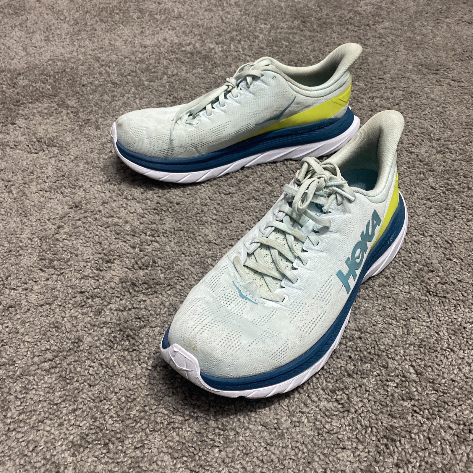 Hoka Mach 4 Running Gym Active Sneakers Men's Blue Glass Evening Primrose 11.5D