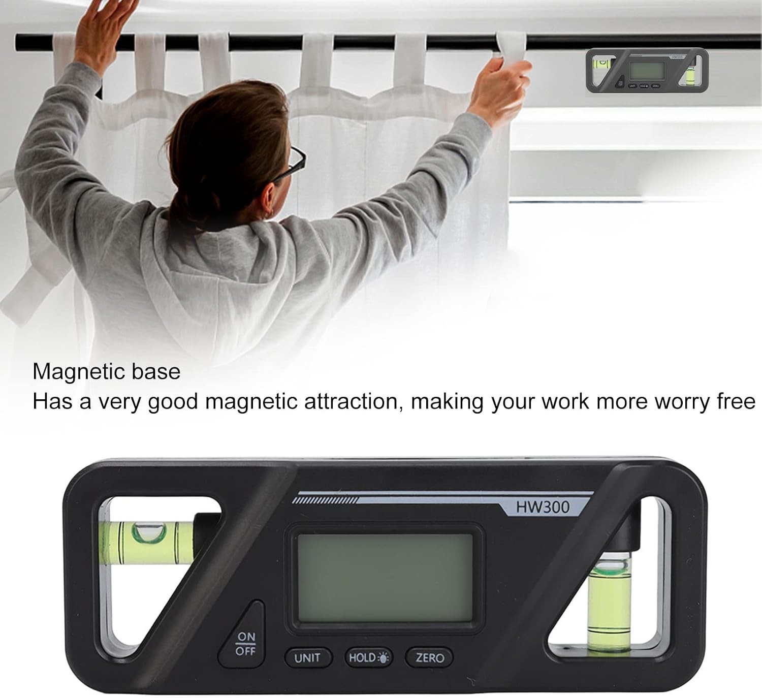 Digital Level with Magnetic Base, LCD Backlit Digital Inclinometer, High Prec...