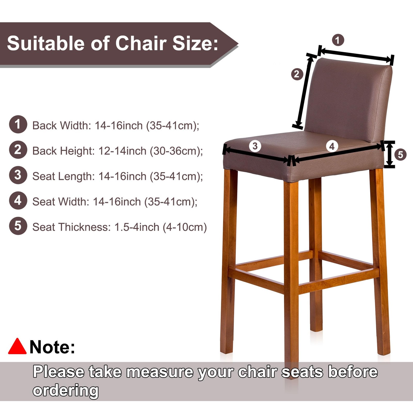 Stretch Bar Stool Covers, Pub Counter Height Side Chair Covers with Elastic B...