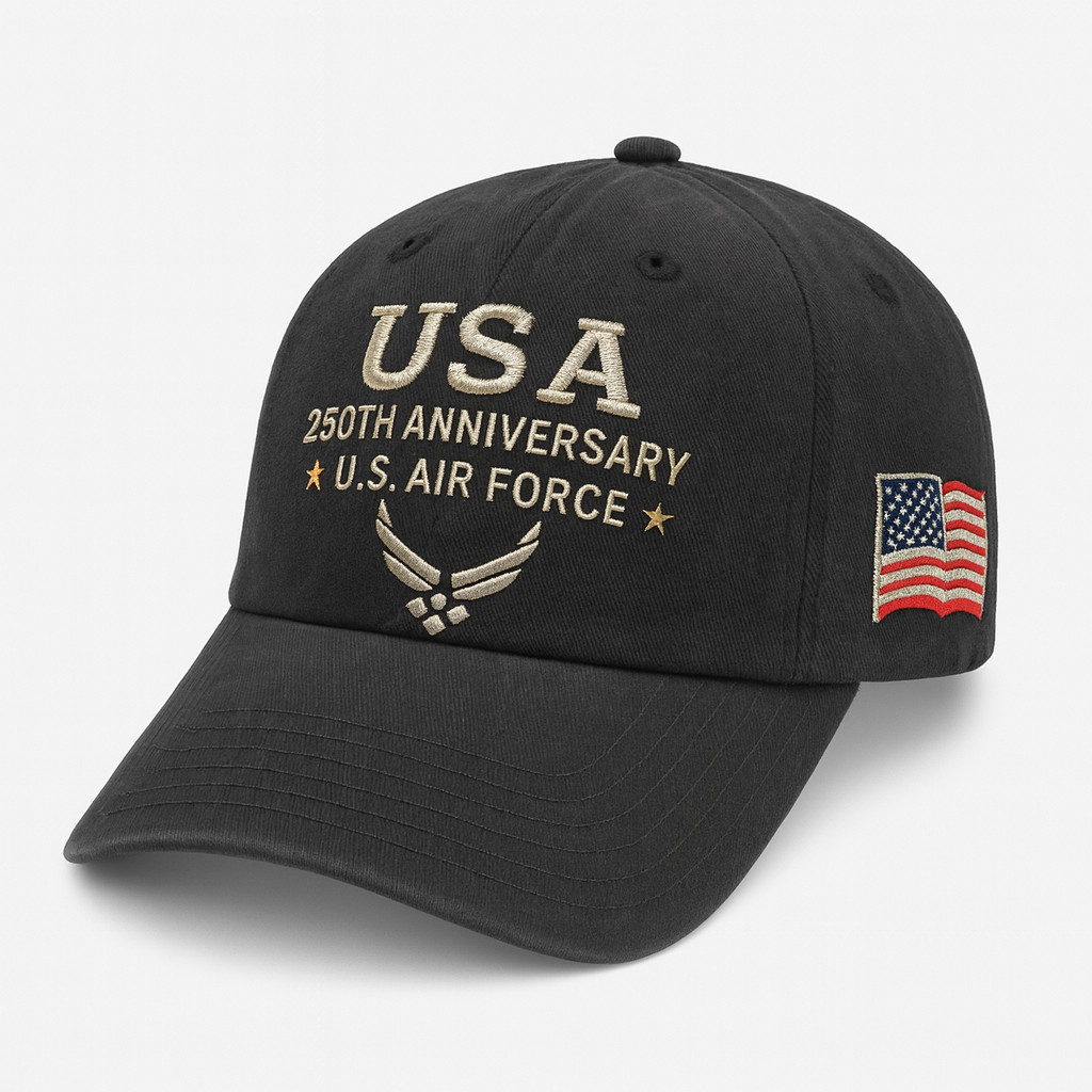 U.S. Air Force 250th Anniversary Hat USA Military Black Cap
