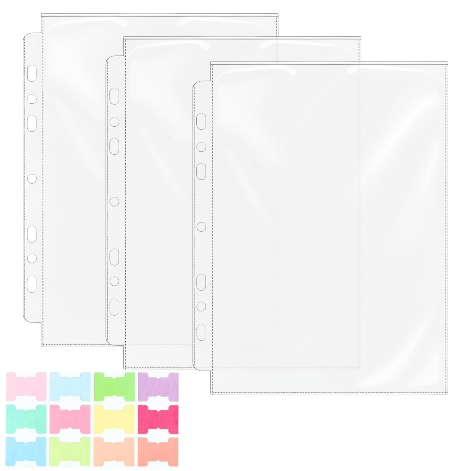 30 Pcs 5.5x8.5 Thick Plastic Sleeves, Fit Standard A5 Paper for 6 or 3 Ring M...