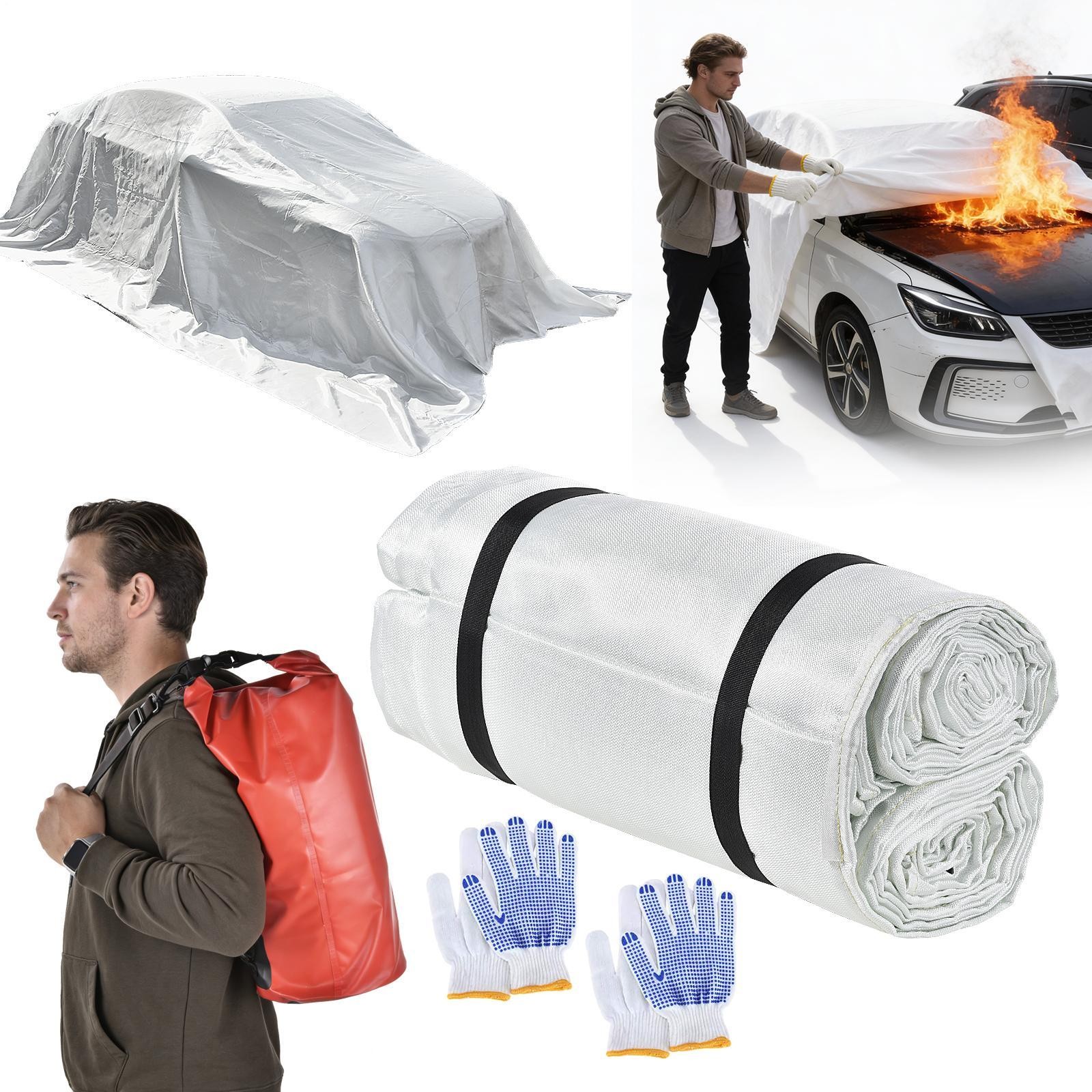 13' x 20' Car Emergency Fire Blanket Fiberglass Fire for Electric Vehicle Truck