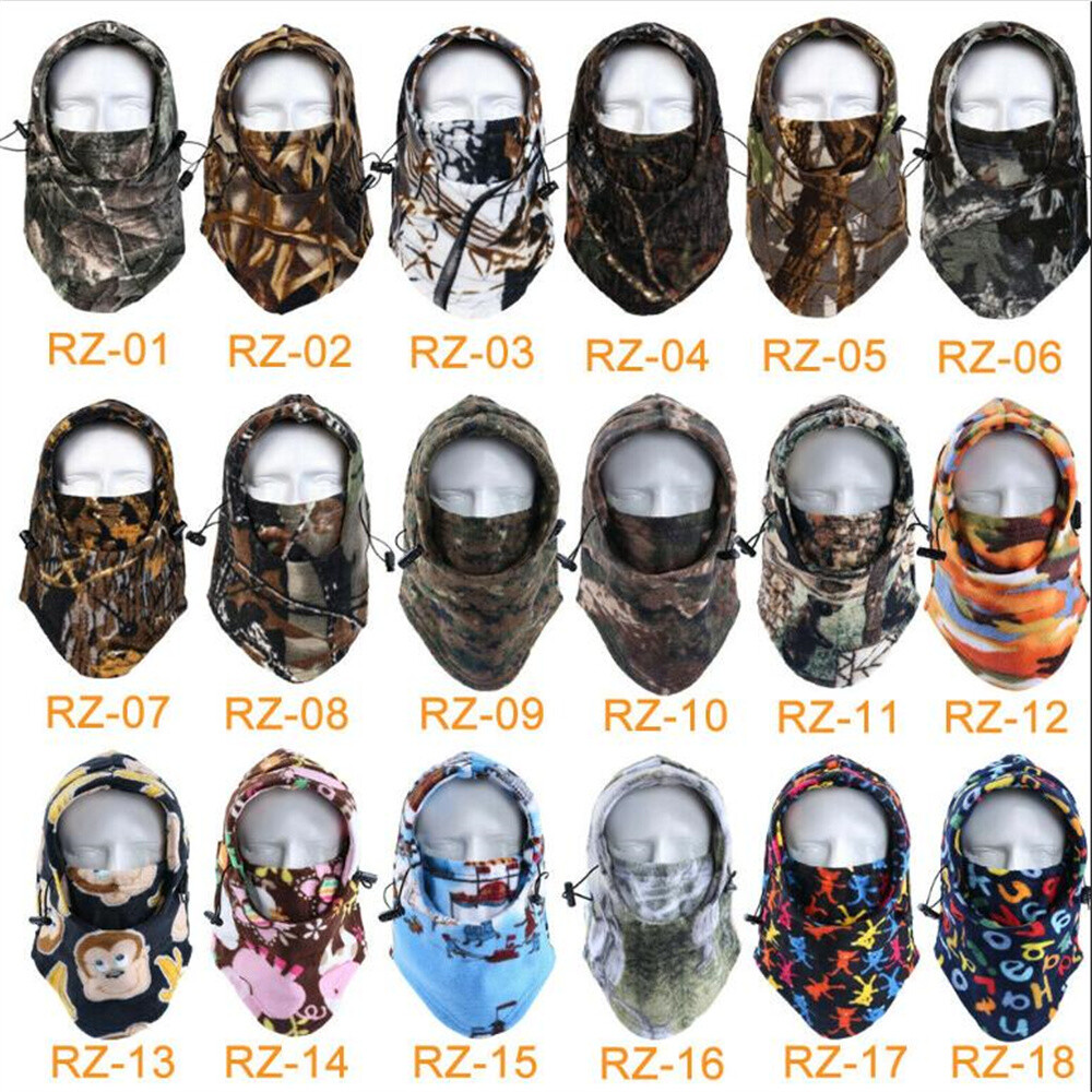 Balaclava Face Mask Fleece Fishing Hunting Ski Windproof Camo Hood Neck Cover US