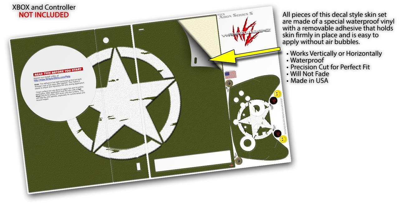 Skins XBOX Series S Console Controller Distressed Army Star