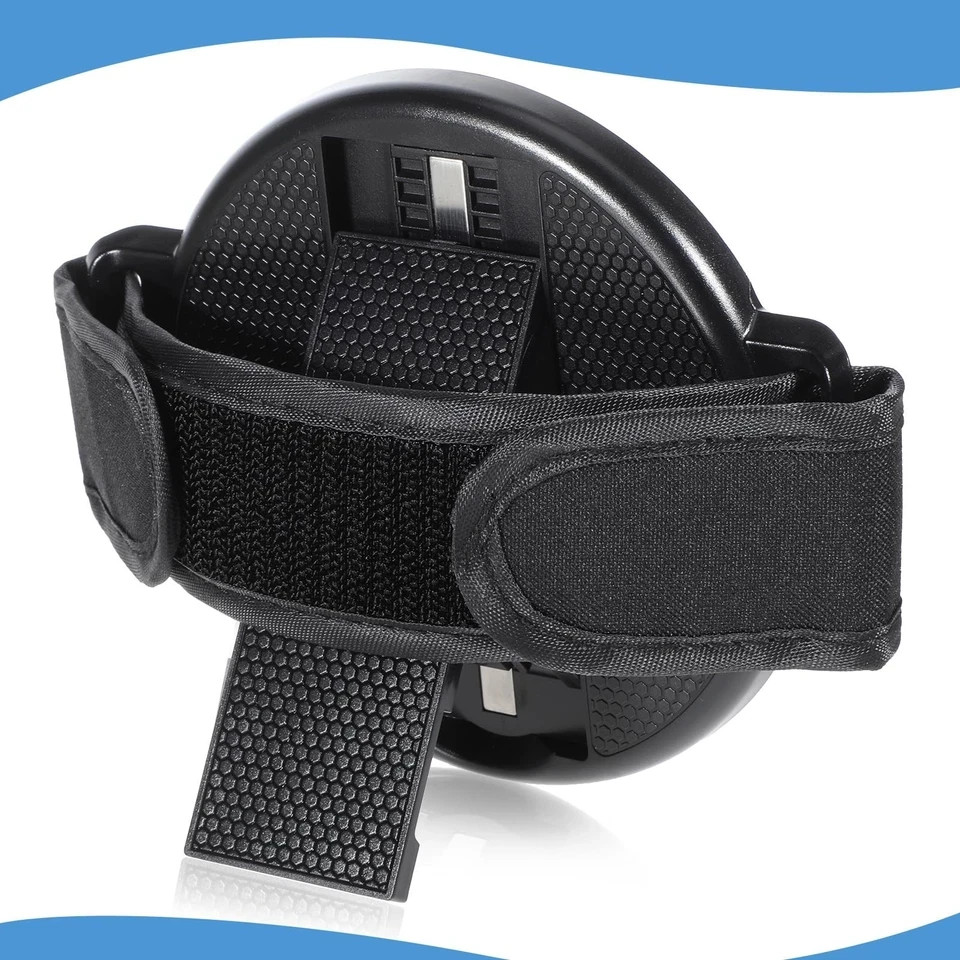 Tablet Stand with Hand Strap 360 Degree Rotating Sticky Black